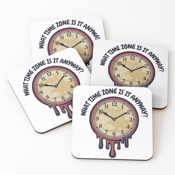 Artikelvorschau, Welche Zeitzone ist das überhaupt? Surrealer Aufkleber mit schmelzender Uhr für digitale Nomaden entworfen und verkauft von The Silly Grumpy Society.