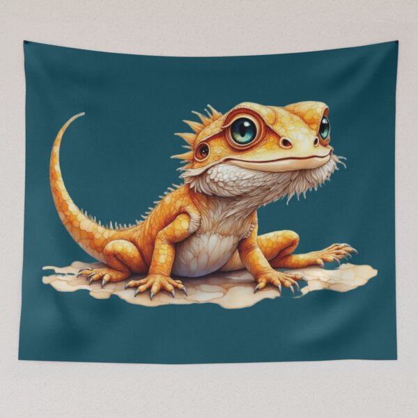 Item preview, Cute Bearded Dragon Art | Adorable Reptile Illustration Perfect for Stickers & Gifts | Kawaii Style designed and sold by Whimsical Art by Angela.