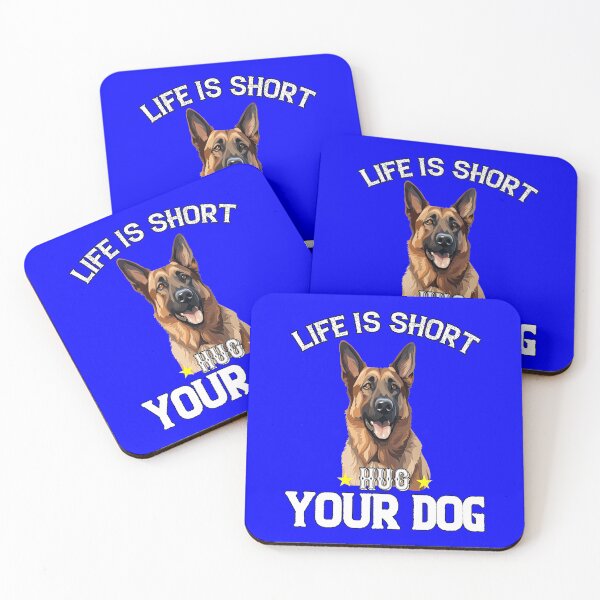 Item preview, German Shepherd Pet Owner Design Life Is Short Hug Your Dog designed and sold by fantasticdesign.