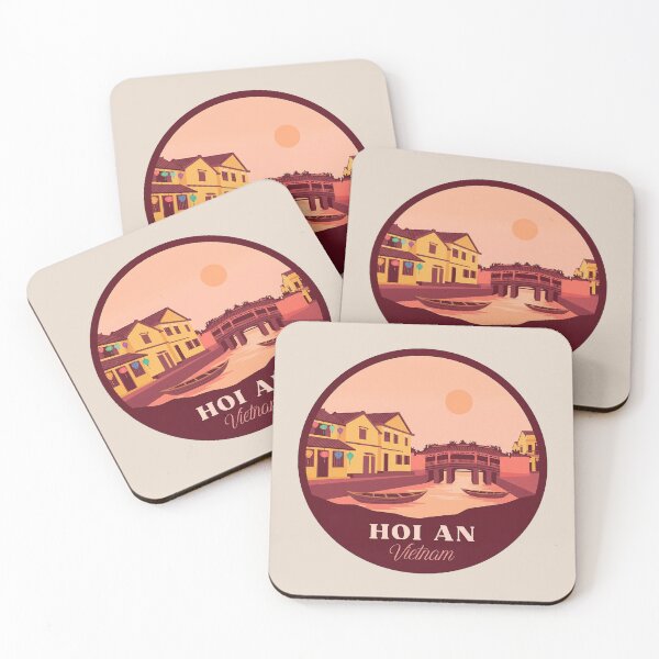 Item preview, Hoi An Vietnam Japanese Covered Bridge Badge, Ancient Town Landmark with Colorful Lanterns designed and sold by InvestingRoad.