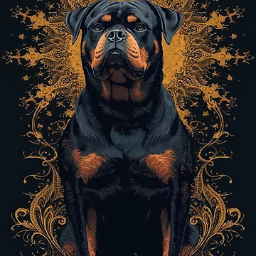 Artwork thumbnail, Gilded Rottweiler by AbstractAnom