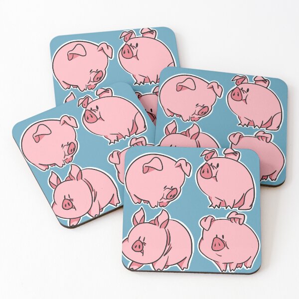 Item preview, Cute pink cartoon piglet farm animal sticker set designed and sold by LYAN-STORE.