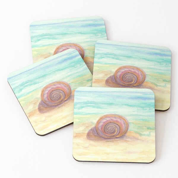 Item preview, Seashell on Sandy Beach designed and sold by Katherine Miller Art.