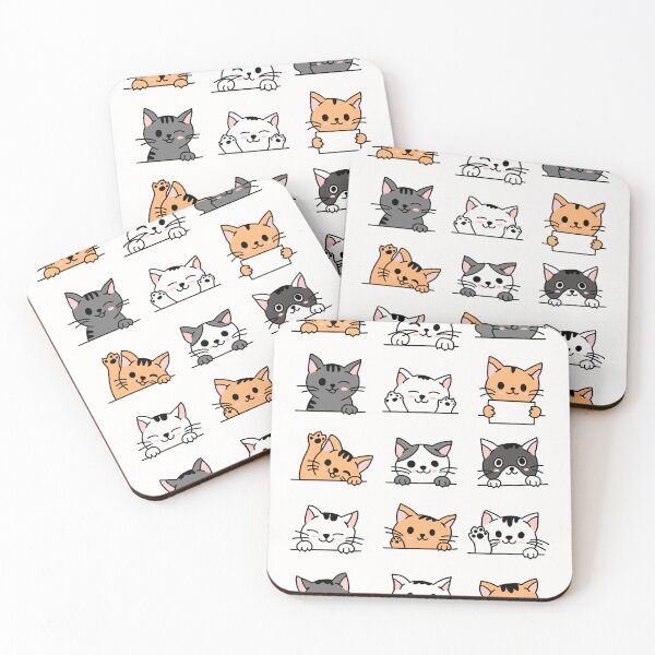 Item preview, Cute kitten stickers with different emotions designed and sold by LYAN-STORE.
