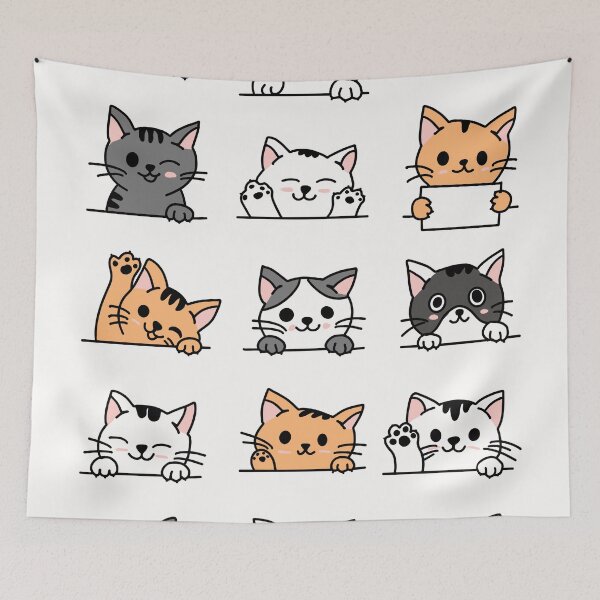 Item preview, Cute kitten stickers with different emotions designed and sold by LYAN-STORE.