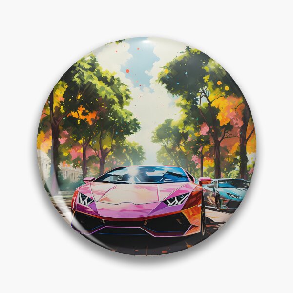 Item preview, Exotic Coupe Car Racing Past Autumn Foliage Sunny Urban Avenue designed and sold by RevUpDesign.