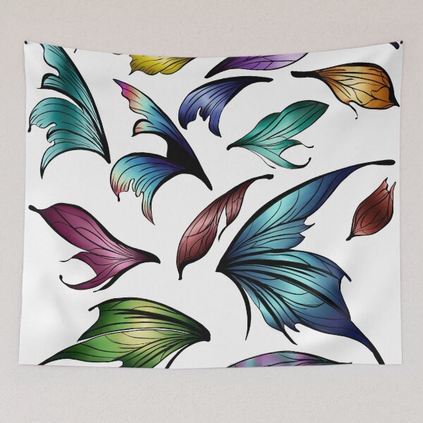 Item preview, Multicolored stickers with fairy and butterfly wings designed and sold by LYAN-STORE.