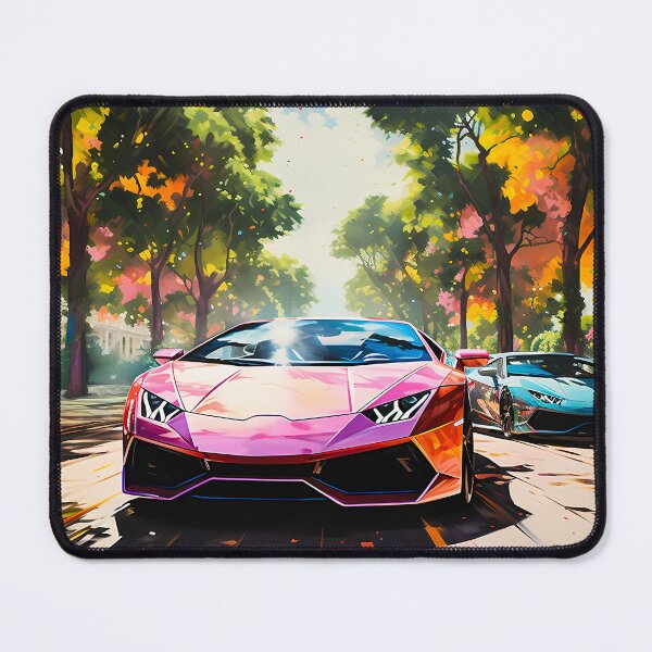 Item preview, Exotic Coupe Car Racing Past Autumn Foliage Sunny Urban Avenue designed and sold by RevUpDesign.
