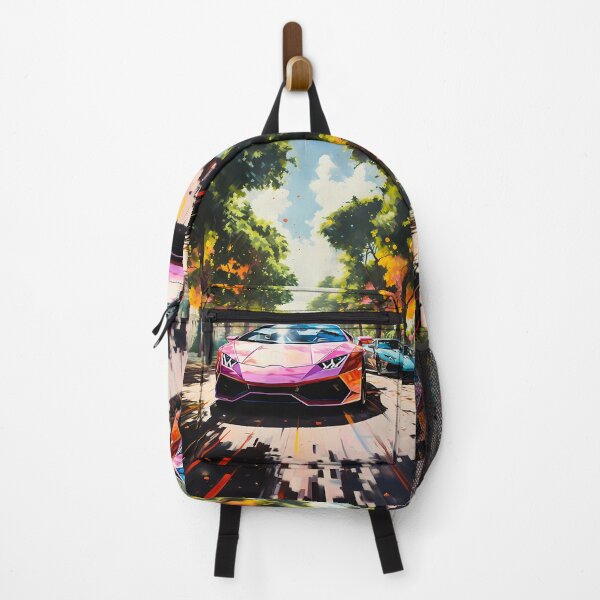 Item preview, Exotic Coupe Car Racing Past Autumn Foliage Sunny Urban Avenue designed and sold by RevUpDesign.