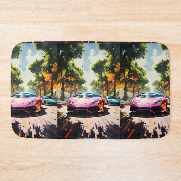 Item preview, Exotic Coupe Car Racing Past Autumn Foliage Sunny Urban Avenue designed and sold by RevUpDesign.