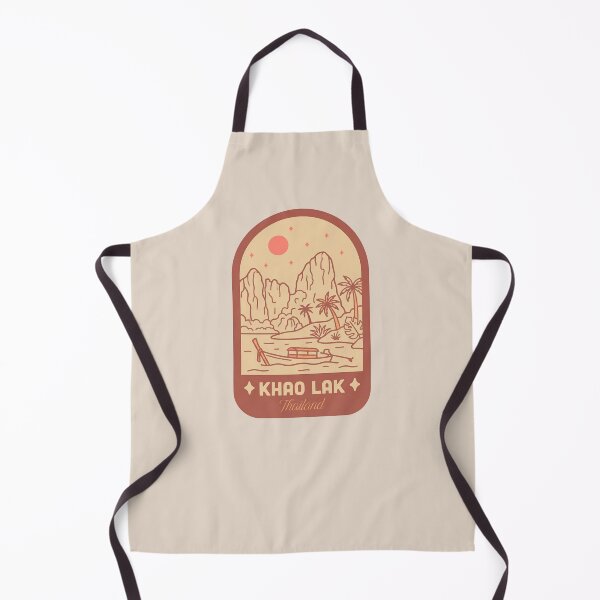 Item preview, Khao Lak Thailand Vintage Travel Badge, Tropical Beach, Long-tail Boat and Palm Trees designed and sold by InvestingRoad.