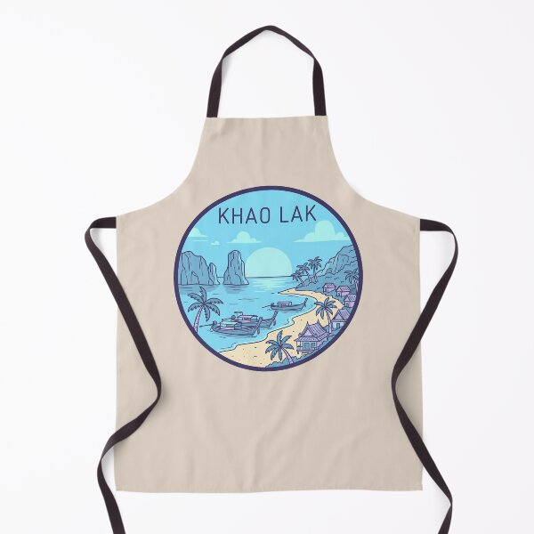 Item preview, Khao Lak Thailand Vintage Travel Badge, Tropical Beach, Long-tail Boat and Palm Trees designed and sold by InvestingRoad.