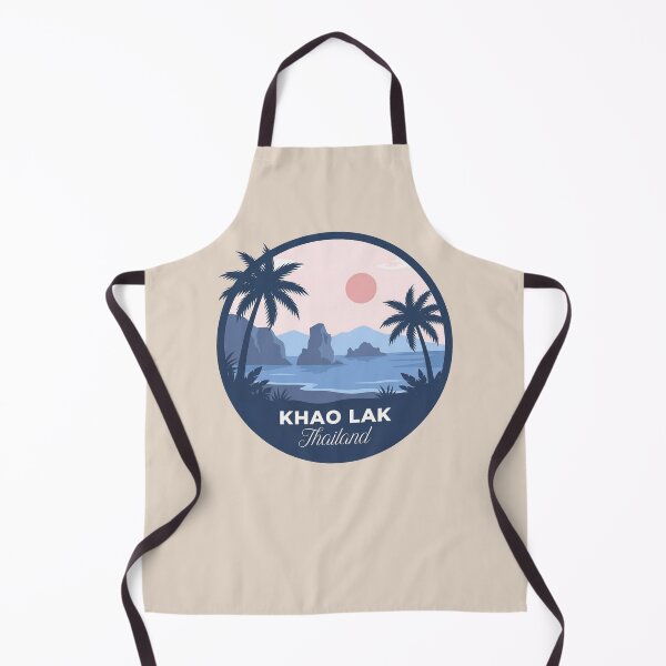 Item preview, Khao Lak Thailand Vintage Travel Badge, Tropical Beach, Long-tail Boat and Palm Trees designed and sold by InvestingRoad.