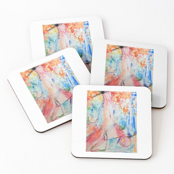 Item preview, Abstract Acrylic Painting of Woman Shopping on Portobello Road London designed and sold by ajoann.