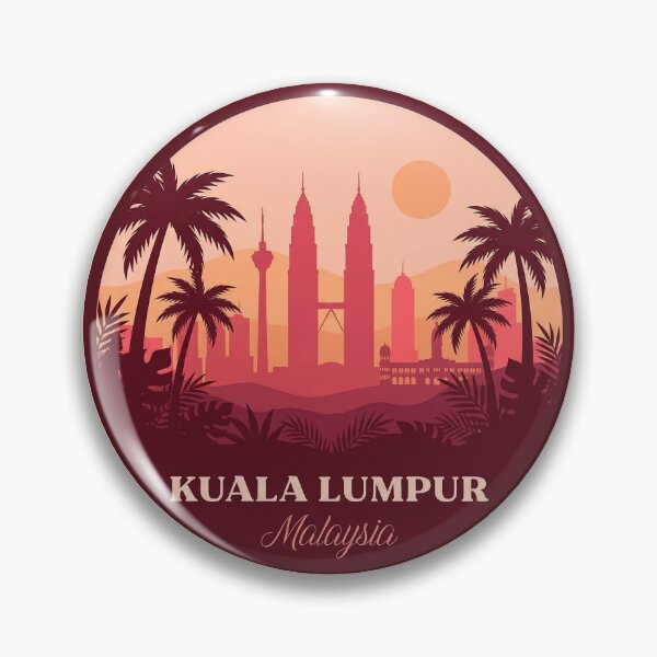 Item preview, Kuala Lumpur Malaysia Retro Badge, Petronas Twin Towers Cityscape designed and sold by InvestingRoad.