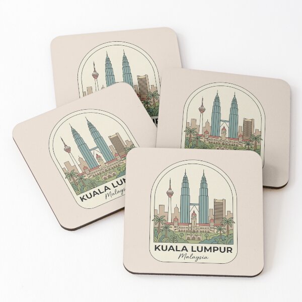 Item preview, Kuala Lumpur Malaysia Retro Badge, Petronas Twin Towers Cityscape designed and sold by InvestingRoad.