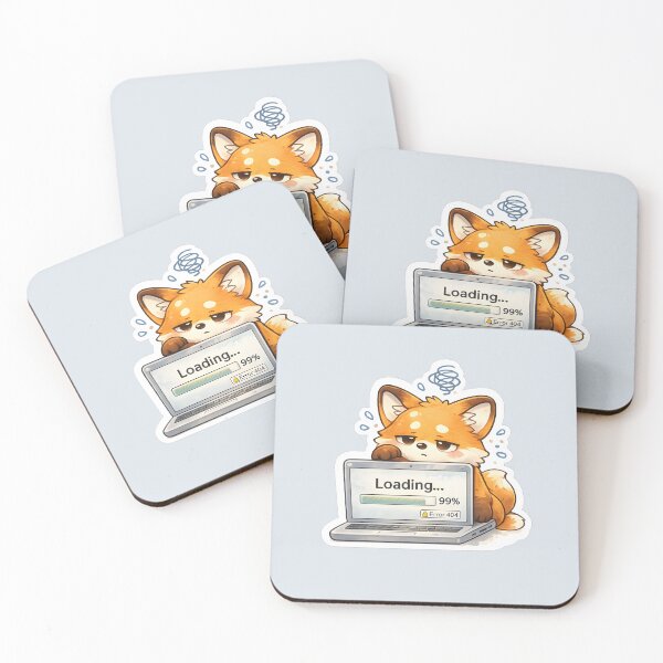 Item preview, Loading 99% Error 404 Cute Fox designed and sold by Still Breathing Studio.