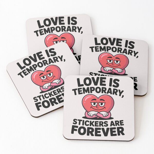 Item preview, Love Is Temporary, Cool Is Forever – Funny Smug Heart Anti-Valentine Design designed and sold by GiftLore Studio.