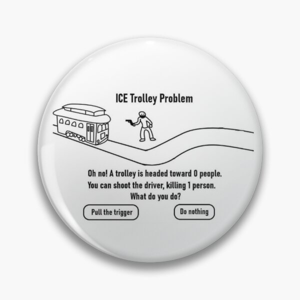 Item preview, ICE Trolley Problem - Dark Philosophy Humor designed and sold by PHILOSOPHY-SWAG.