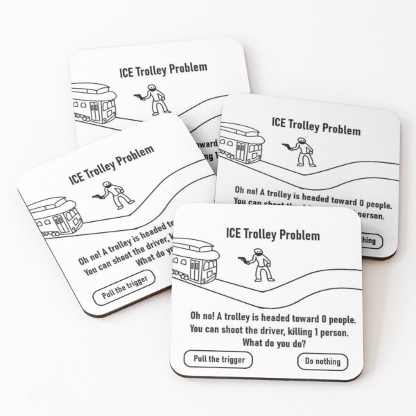 Item preview, ICE Trolley Problem - Dark Philosophy Humor designed and sold by PHILOSOPHY-SWAG.