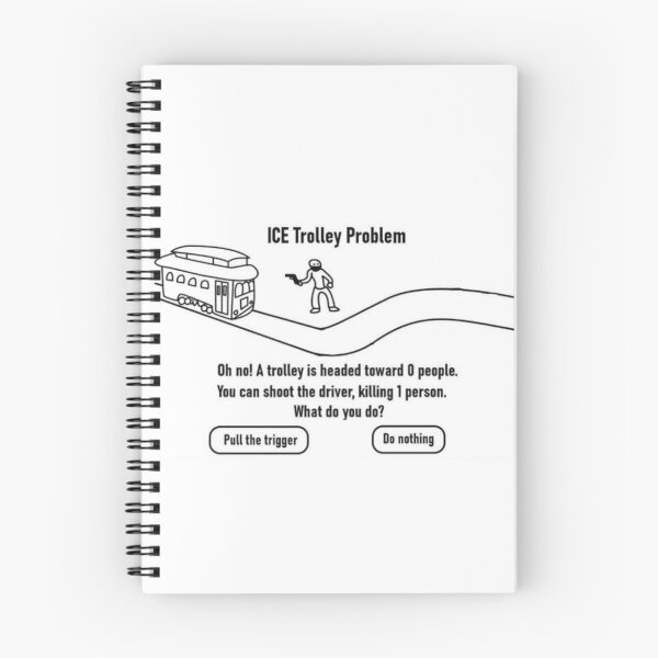 Item preview, ICE Trolley Problem - Dark Philosophy Humor designed and sold by PHILOSOPHY-SWAG.