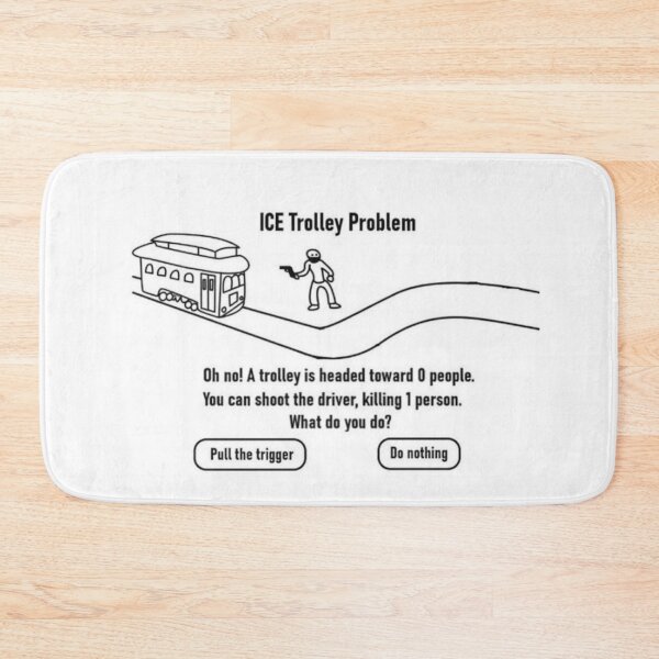Item preview, ICE Trolley Problem - Dark Philosophy Humor designed and sold by PHILOSOPHY-SWAG.