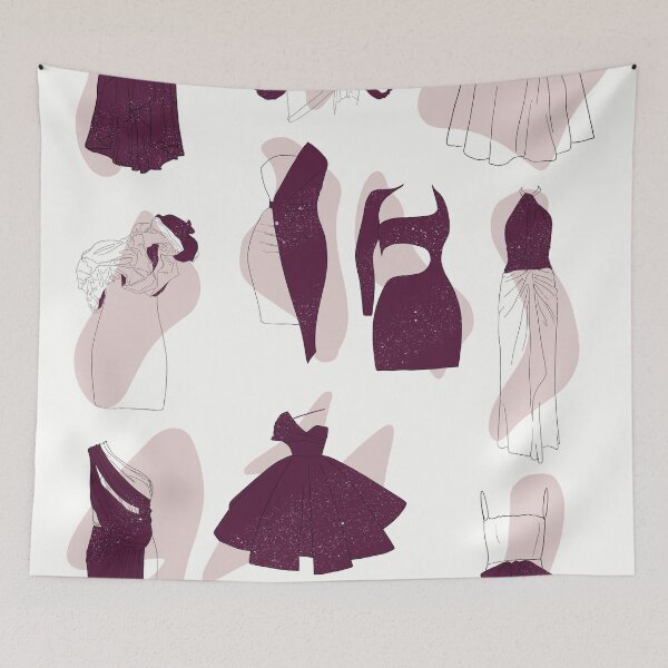 Item preview, Fashion Sketch Collection: Plum and Blush Cocktail Dresses designed and sold by LYAN-STORE.