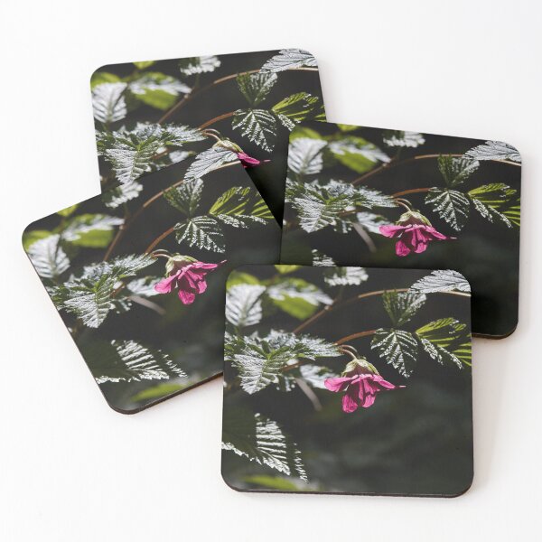 Item preview, Shadowy Salmonberry Flower and Green Leaves designed and sold by couragesings.
