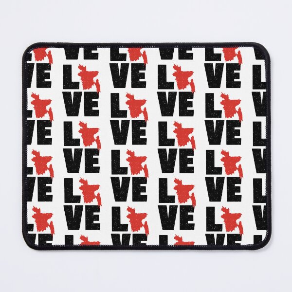 Item preview, Love Bangladesh Word Large text print and Map of country (black & red) designed and sold by dezanli.