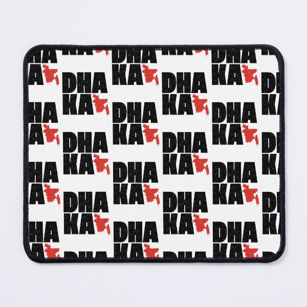 Item preview, DHAKA Bangladesh Word Large text print and Map of country (black & red) designed and sold by dezanli.