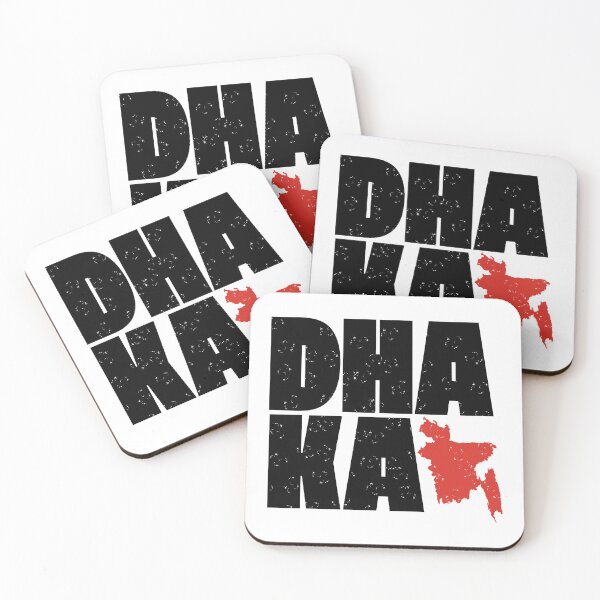 Item preview, DHAKA Bangladesh Word Large text print and Map of country (black & red) designed and sold by dezanli.