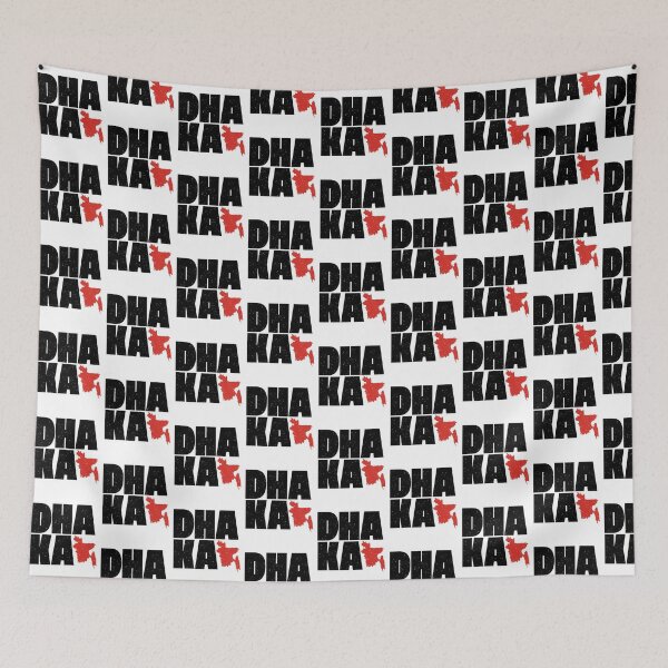 Item preview, DHAKA Bangladesh Word Large text print and Map of country (black & red) designed and sold by dezanli.