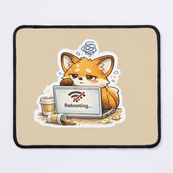 Item preview, Rebooting Fox WiFi Down Work Meme designed and sold by Still Breathing Studio.