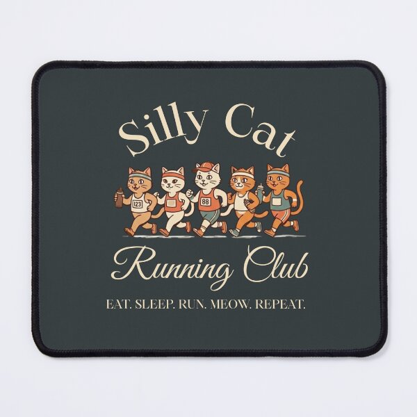 Item preview, Silly Cat Running Club - Vintage Style Mascot Art designed and sold by SerenHuman.