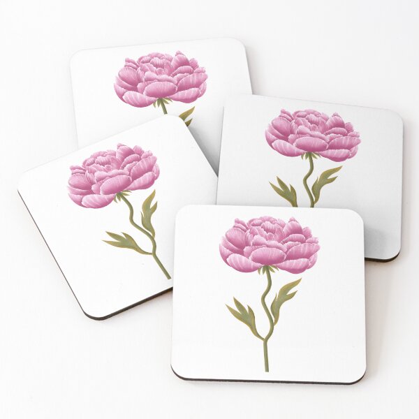 Item preview, Hand drawn botanical illustration. A lush pink peony flower painted in watercolor style on a white background designed and sold by Grin Katalina Floral Patterns & Cozy Art.