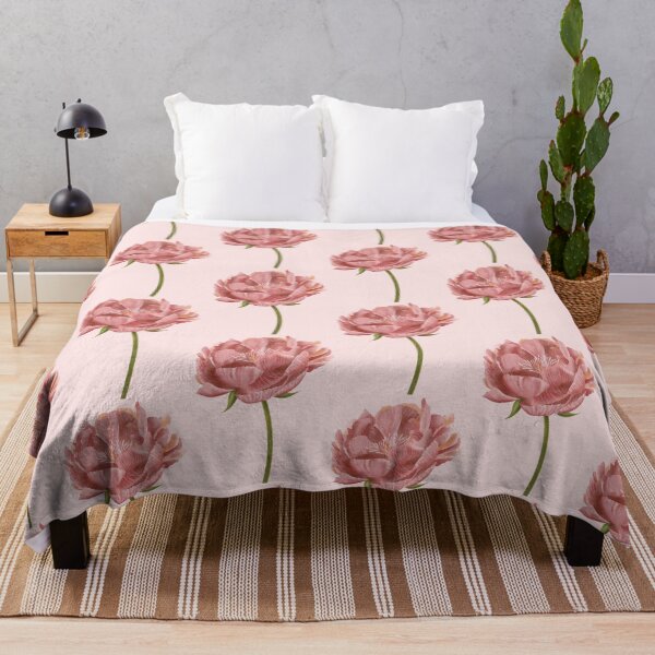 Item preview, Hand drawn botanical illustration. A lush pink peony flower painted in watercolor style on a white background designed and sold by Grin Katalina Floral Patterns & Cozy Art.