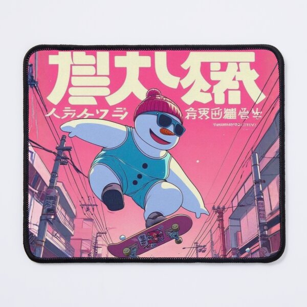 Item preview, "Frostbyte Kickflip: Snowman Shreds the Neon Melt" designed and sold by Print Fiction.