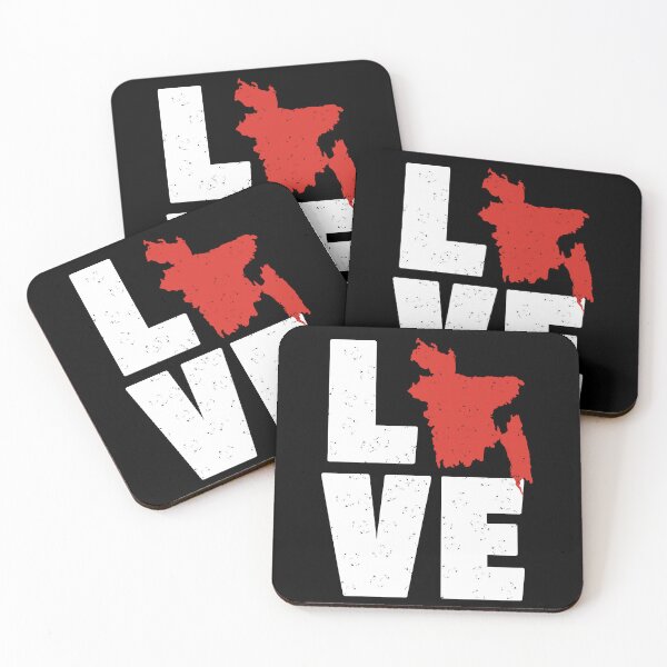 Item preview, Love Bangladesh Word Large text print and Map of country (white & red) designed and sold by dezanli.