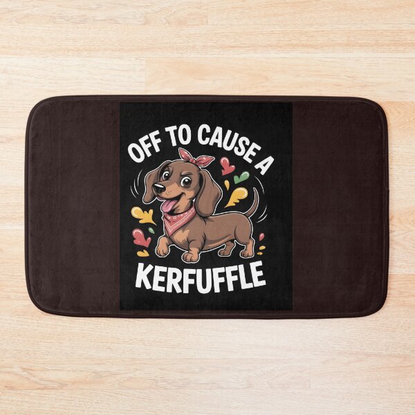 Item preview, Off to Cause A Kerfuffle Dachshund Tee – Funny Dog Humor Shirt designed and sold by Viktorio Art Shop.