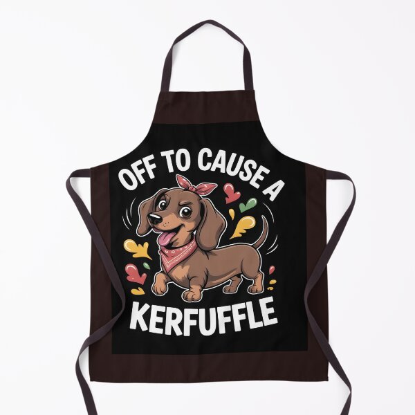 Item preview, Off to Cause A Kerfuffle Dachshund Tee – Funny Dog Humor Shirt designed and sold by Viktorio Art Shop.