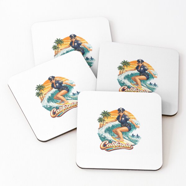 Item preview, Policewoman surfs in California designed and sold by Taoufik79-shop.