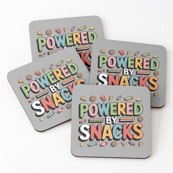 Item preview, Powered by Snacks – Funny Food Typography T-Shirt Design designed and sold by GraphGUY.