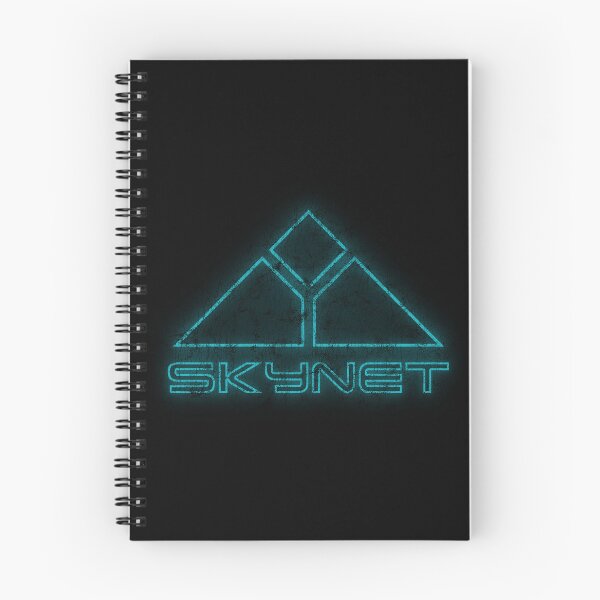 Artikelvorschau, Terminator Skynet 80er Jahre Türkis Neon Logo Used-Look entworfen und verkauft von Power Up Prints.