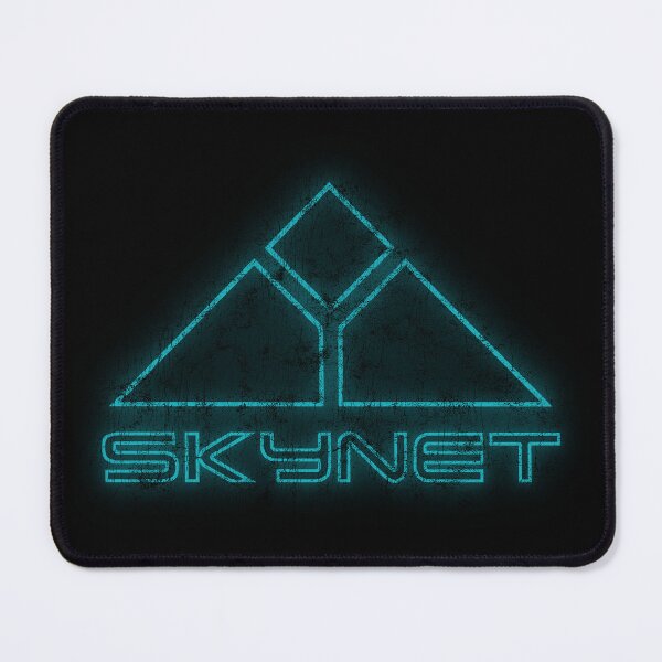 Item preview, Terminator Skynet 80s Teal Neon Logo Distressed designed and sold by Power Up Prints.