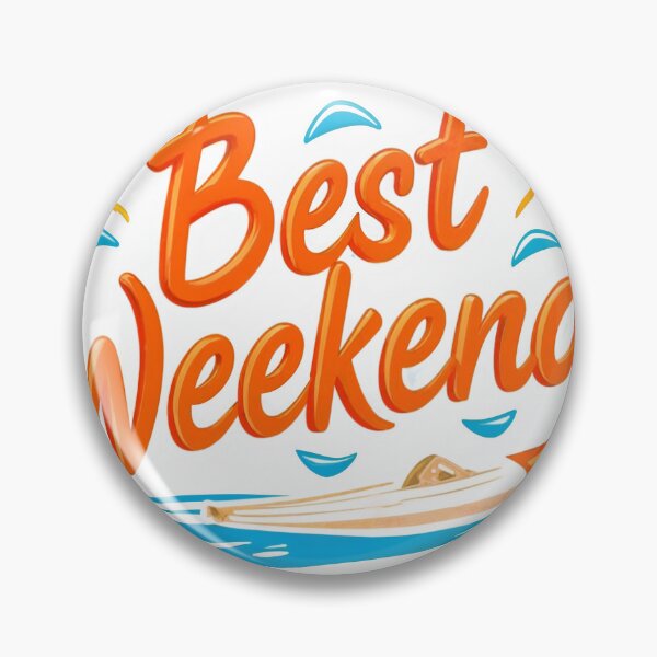 Item preview, Vibrant Best Weekend typography with boat and palm trees designed and sold by Creative88Art.