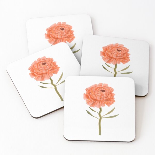 Item preview, A stylized, lush, bright orange flower designed and sold by Grin Katalina Floral Patterns & Cozy Art.