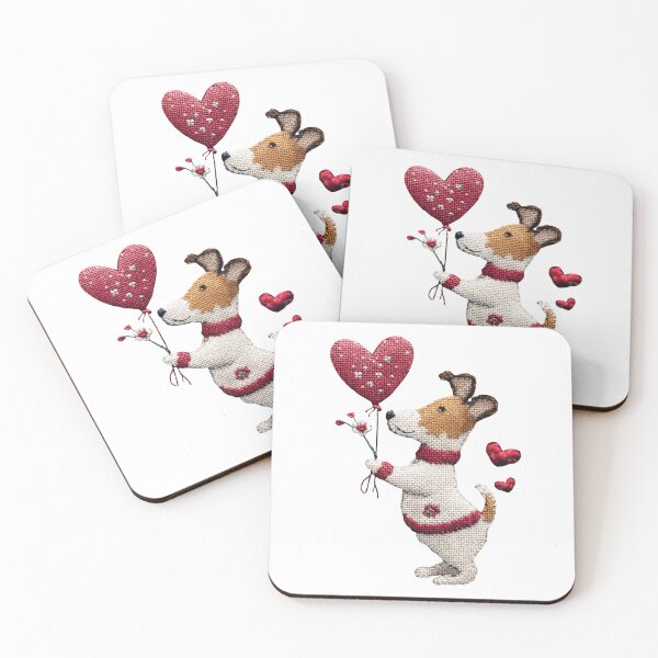 Item preview, Cute knitted smooth fox terrier with heart designed and sold by olenapetol.