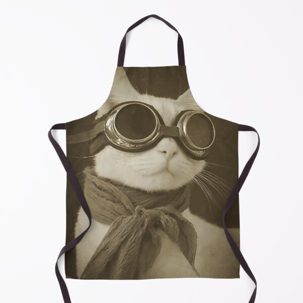 Item preview, Vintage Aviator Cat – Steampunk Scarf & Goggles Sepia designed and sold by EK-World.