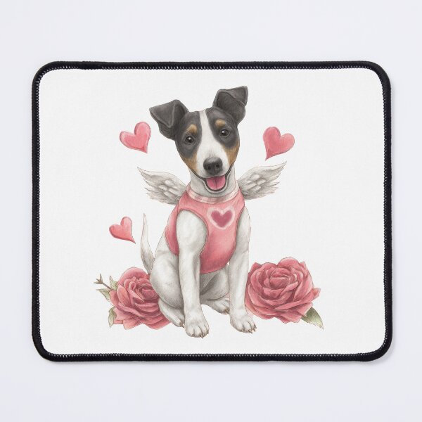 Item preview, Watercolor smooth fox terrier angel dog designed and sold by olenapetol.