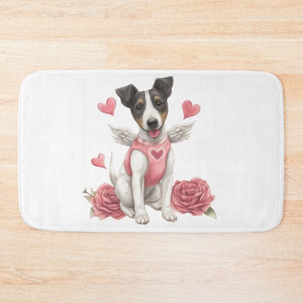 Item preview, Watercolor smooth fox terrier angel dog designed and sold by olenapetol.